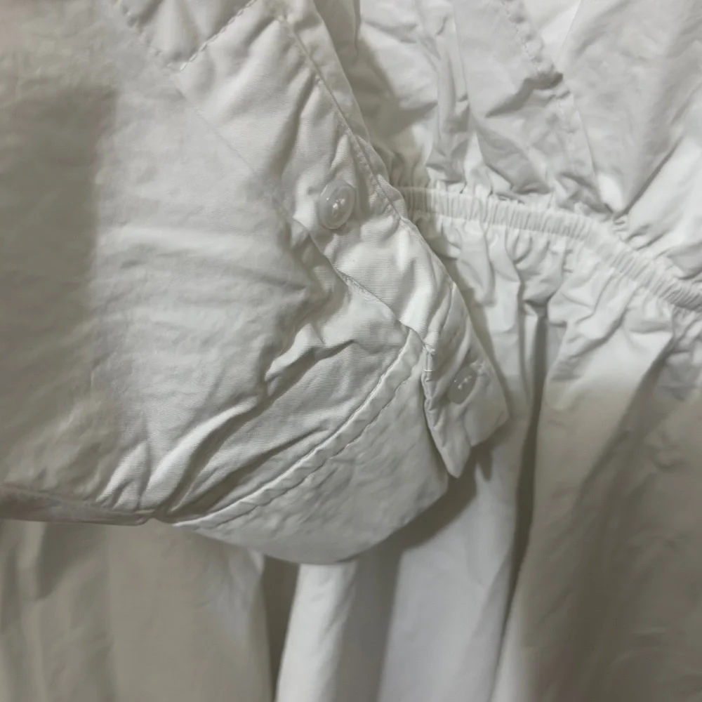 Zara | NWOT Turkey 100% Cotton White Poplin Wrap Shirt Dress (size M) - Picture 8 of 15